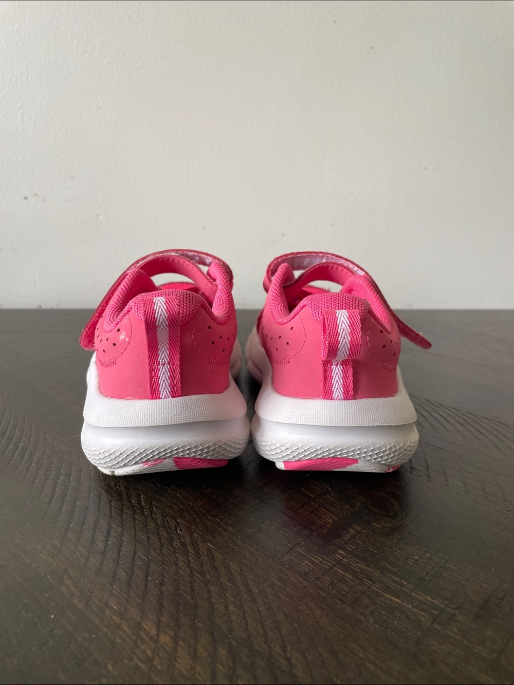LIKE NEW - Under Armour Kids Pink and White Athletic Sneakers - Picture 4 of 7